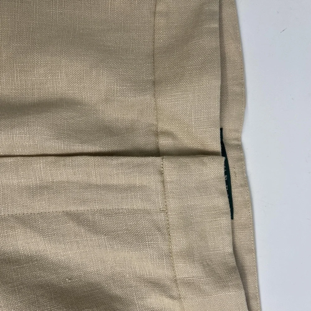Lauren Ralph Lauren Pants Womens 14 W Beige Linen Pleated Lined Dress Pants